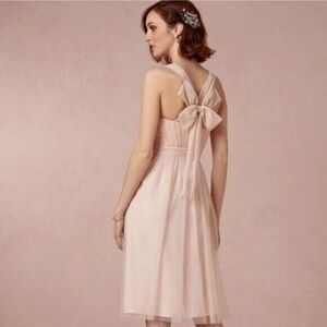 Anthropologie BHLDN Hitherto Womens Tansy Dress Pink Blush Tulle with Bow 6